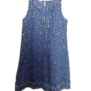 Vive La Fete Girls Size 7 Kentucky Wildcats UK Girls Smocked Ruffled Dress Blue
